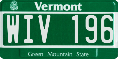 VT license plate WIV196