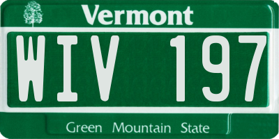 VT license plate WIV197