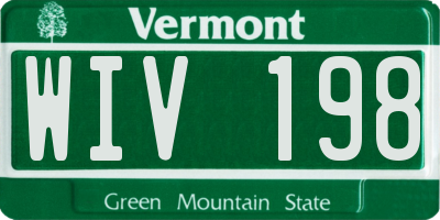 VT license plate WIV198