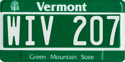 VT license plate WIV207