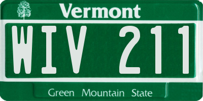VT license plate WIV211