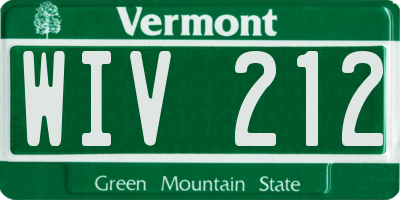 VT license plate WIV212