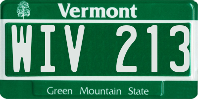 VT license plate WIV213