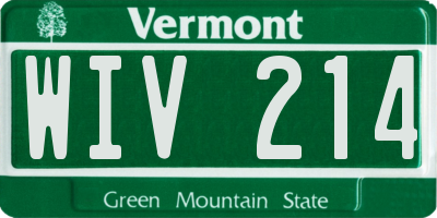 VT license plate WIV214