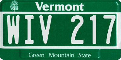 VT license plate WIV217