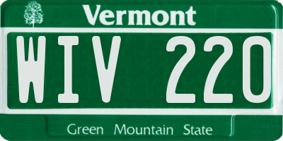VT license plate WIV220