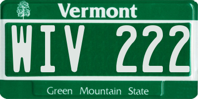 VT license plate WIV222