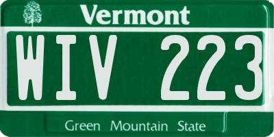 VT license plate WIV223