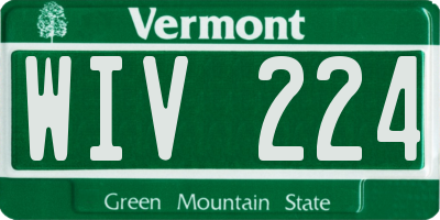 VT license plate WIV224