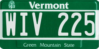 VT license plate WIV225
