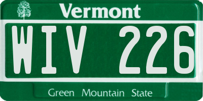 VT license plate WIV226