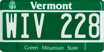 VT license plate WIV228