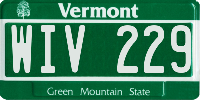 VT license plate WIV229