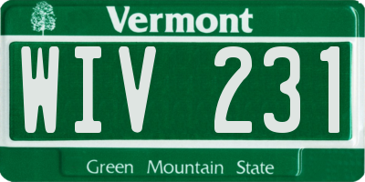 VT license plate WIV231