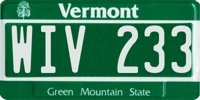 VT license plate WIV233