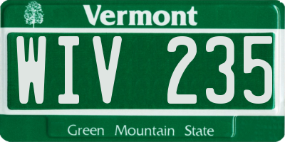 VT license plate WIV235