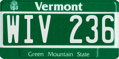 VT license plate WIV236