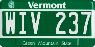 VT license plate WIV237