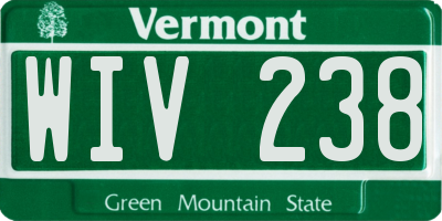 VT license plate WIV238