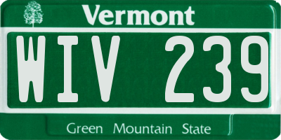 VT license plate WIV239