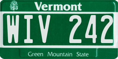 VT license plate WIV242