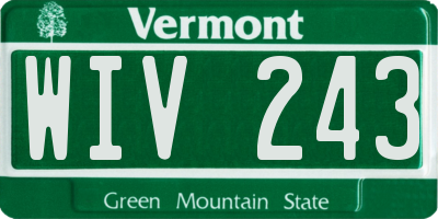 VT license plate WIV243