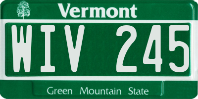 VT license plate WIV245