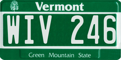VT license plate WIV246
