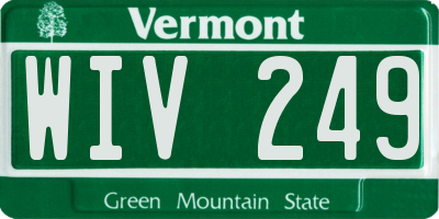 VT license plate WIV249