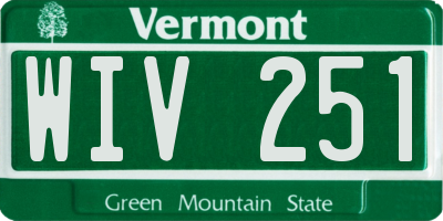 VT license plate WIV251