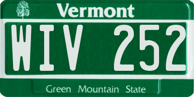 VT license plate WIV252