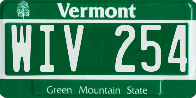 VT license plate WIV254