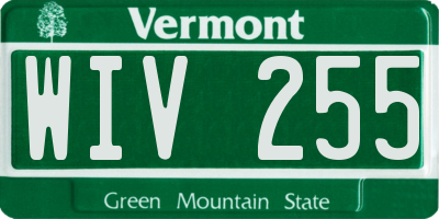 VT license plate WIV255