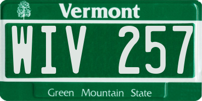 VT license plate WIV257