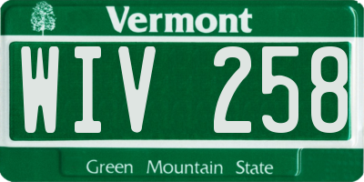 VT license plate WIV258