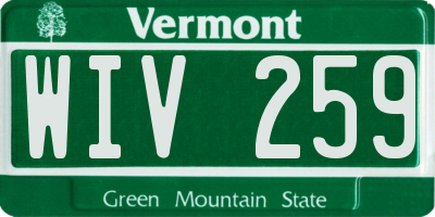 VT license plate WIV259