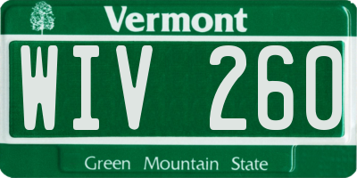 VT license plate WIV260