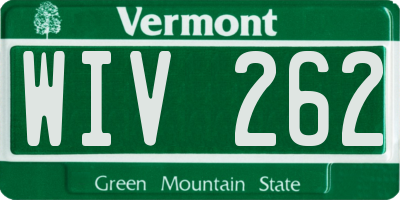 VT license plate WIV262