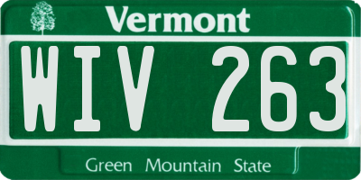 VT license plate WIV263