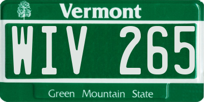 VT license plate WIV265
