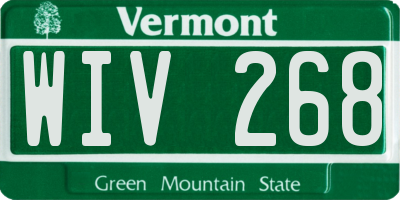 VT license plate WIV268