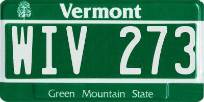 VT license plate WIV273
