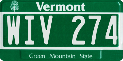 VT license plate WIV274