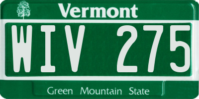 VT license plate WIV275