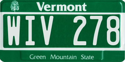 VT license plate WIV278