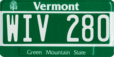 VT license plate WIV280