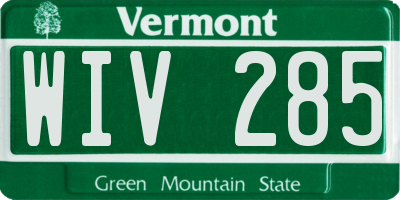 VT license plate WIV285