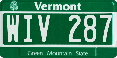 VT license plate WIV287