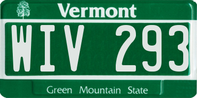 VT license plate WIV293