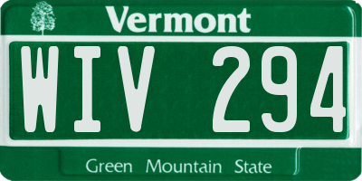 VT license plate WIV294